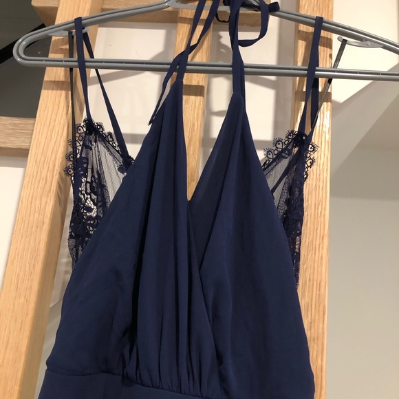 Lulus Navy Blue Long Chiffon Maxi Dress - NWT, Small - Picture 6 of 8